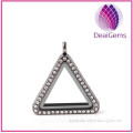 New design necklace locket the triangle-shape floating locket